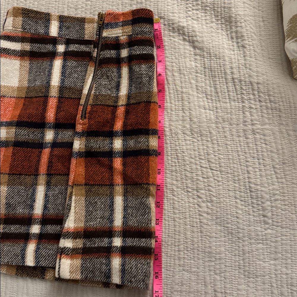 Lulus navy/orange/cream plaid skirt - Picture 9 of 10